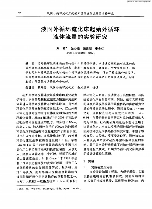 液固外循环流化床起始外循环液体流量的实验研究