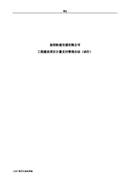 计量支付管理办法(定稿)