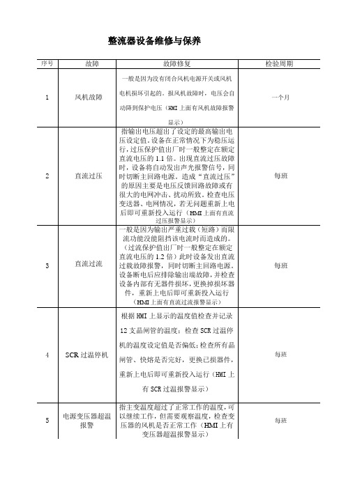 整流器设备维护保养