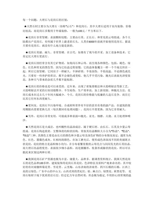 大理石与花岗岩的区别