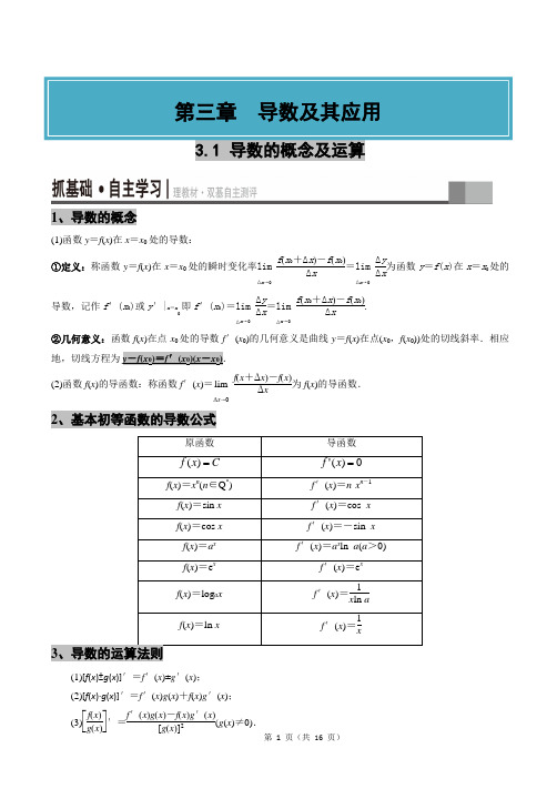 2020版高考复习第三章导数及其应用