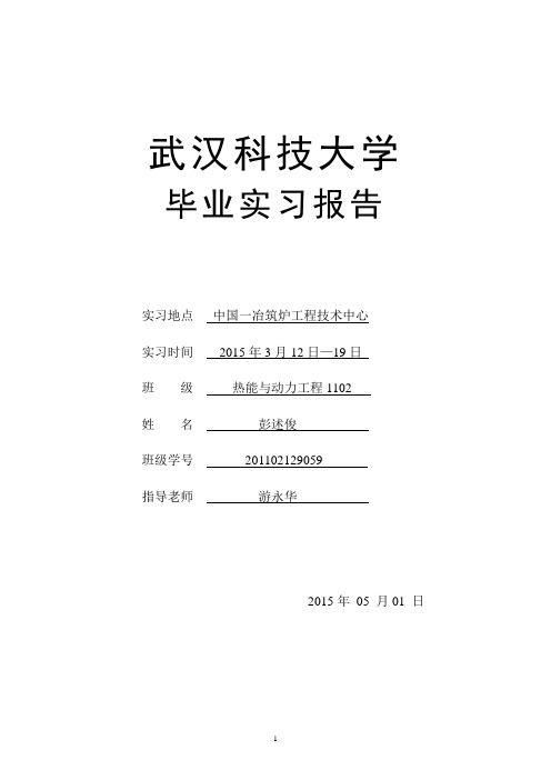 武汉科技大学毕业实习报告