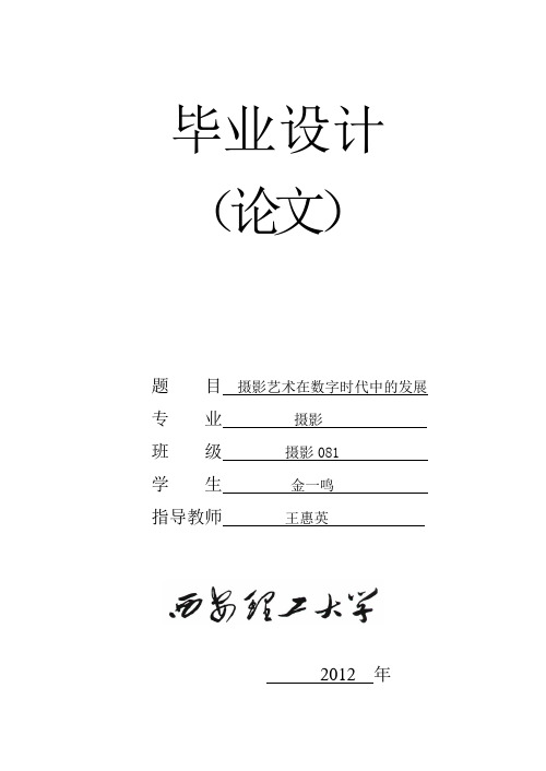 摄影系 毕业设计论文