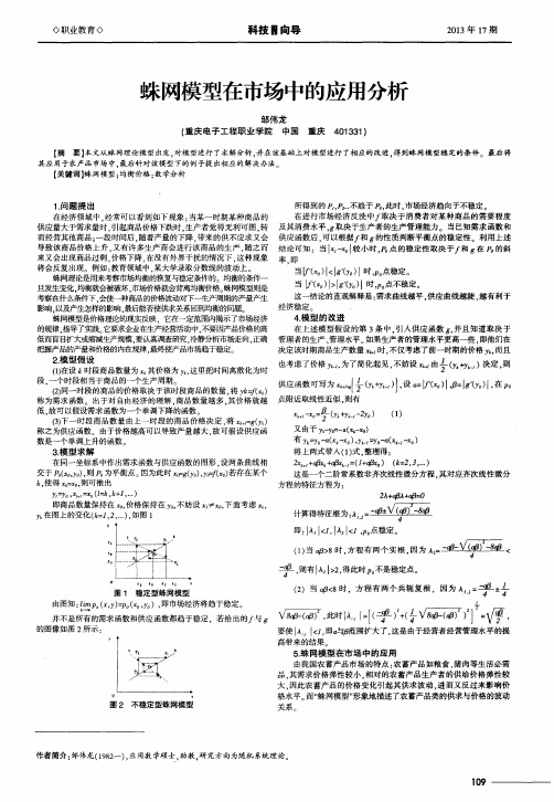 蛛网模型在市场中的应用分析