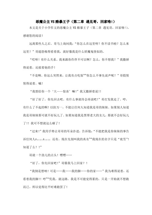 恶魔公主VS酷暴王子(第二章 遇见哥,回家咯!)_小学作文