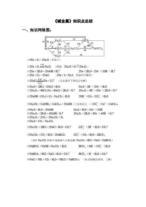 碱金属钠知识总结讲义非常全面