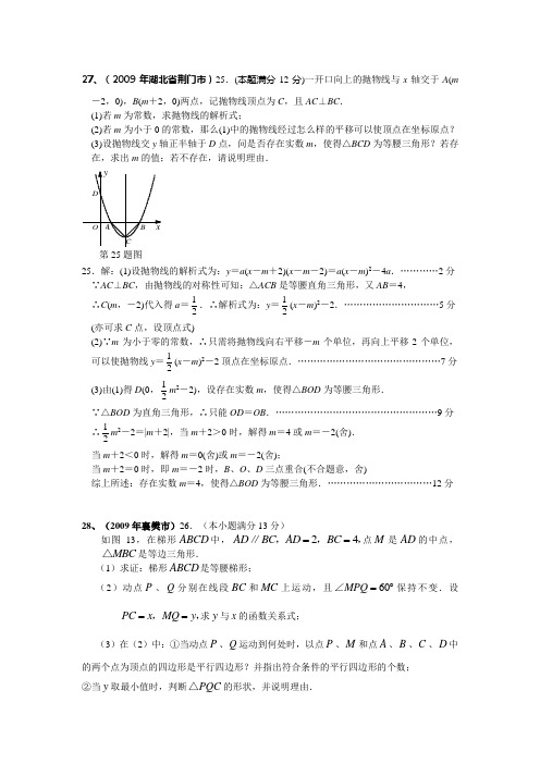 冲刺2010—2009年中考数学压轴题汇编(含解题过程)3