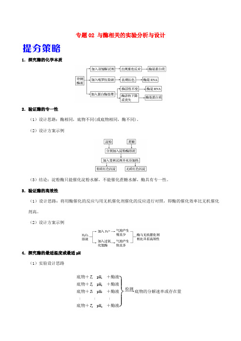 备战高考生物 热点题型提分策略 专题02 与酶相关的实验分析与设计学案-人教版高三全册生物学案