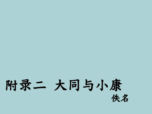 附录二-大同与小康