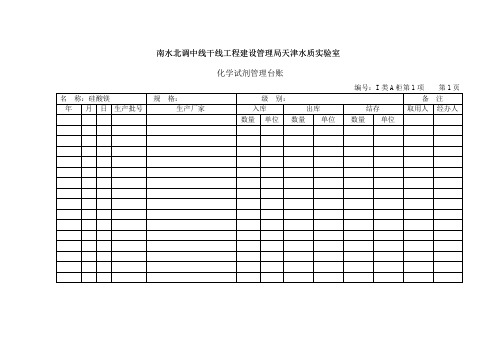化学试剂管理台账【范本模板】