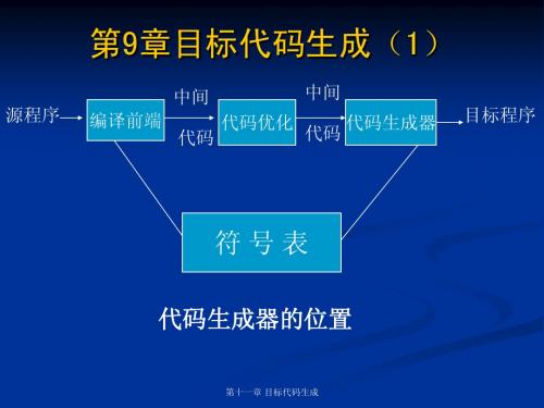 第9章目标代码生成
