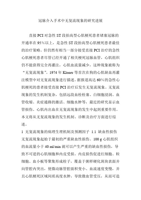 冠脉介入手术中无复流现象的研究进展