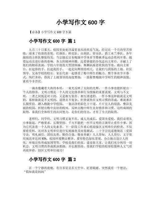 小学写作文600字