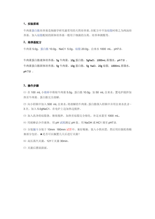 牛肉膏蛋白胨培养基