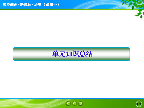 高考调研精讲精练新课标历史必修一单元总结2
