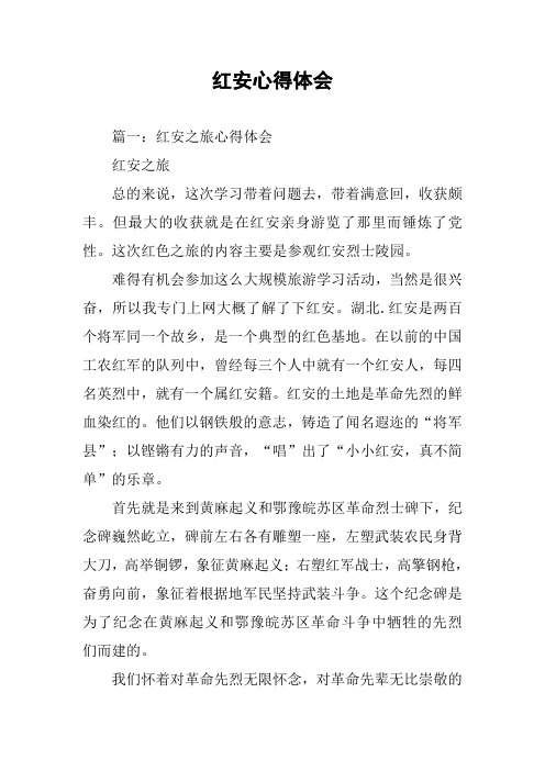 红安心得体会