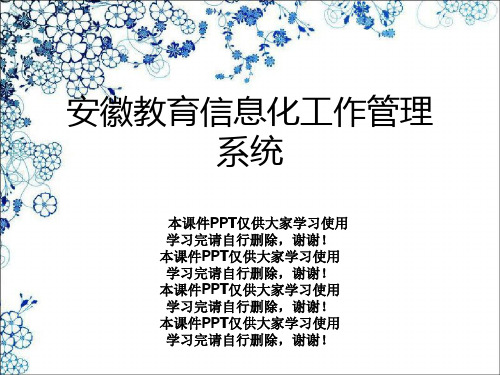 安徽教育信息化工作管理系统幻灯片PPT