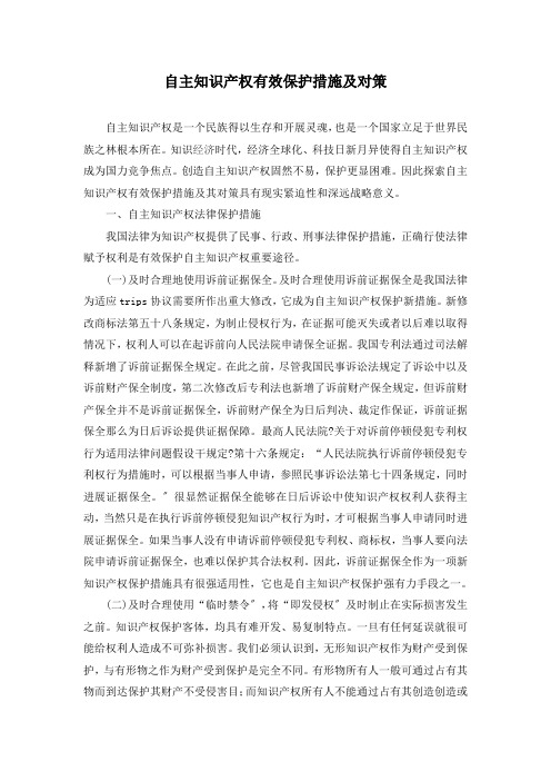 自主知识产权的有效保护措施及对策