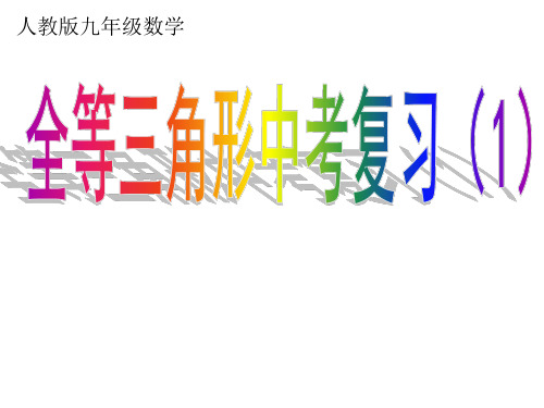 人教版八年级数学上册 第十二章 全等三角形中考复习(1)课件(共25张PPT)