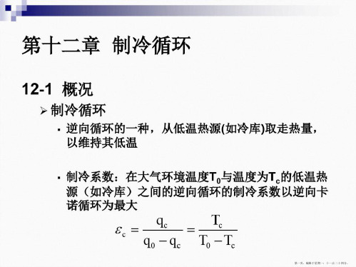 工程热力学课件第十二章制冷循环