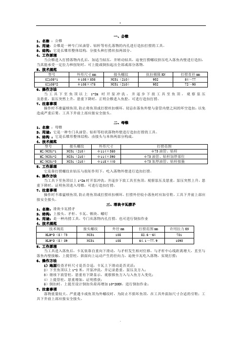 井下作业常用工具2件