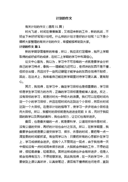 计划的作文