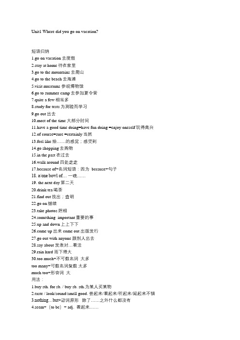 人教版八年级英语上册Unit1-5知识点总结