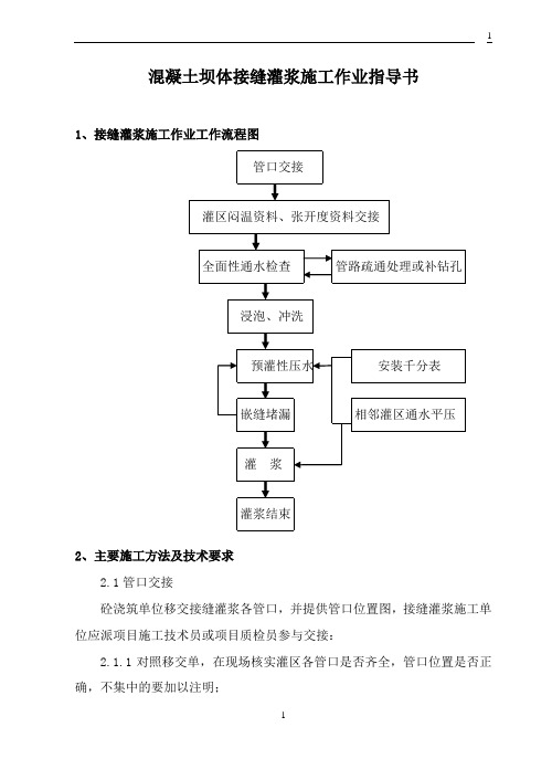 混凝土坝体接缝灌浆作业指导书