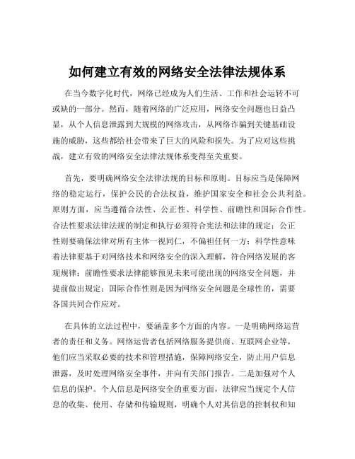 如何建立有效的网络安全法律法规体系