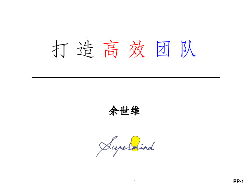 余世维讲座-打造高效团队
