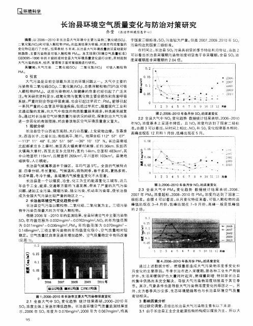 长治县环境空气质量变化与防治对策研究
