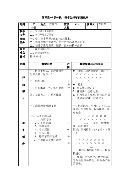 排球教案 李俊学