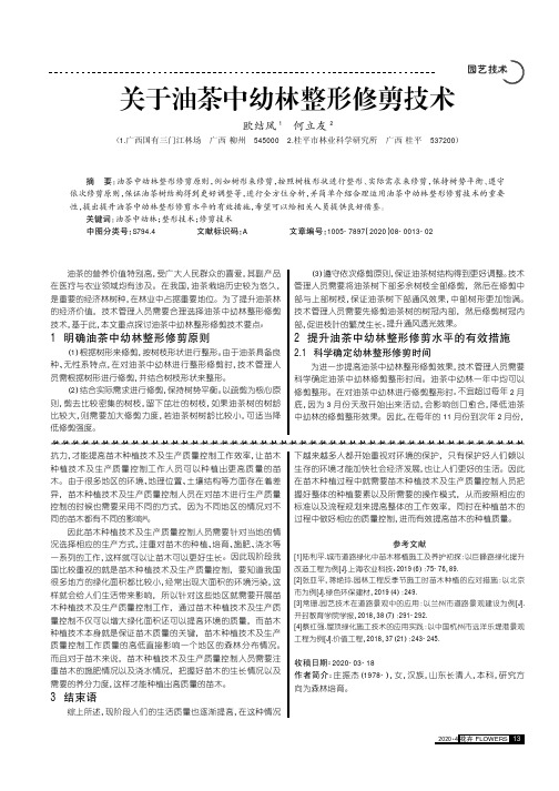 关于油茶中幼林整形修剪技术