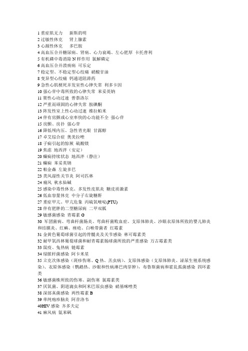 执业医师首选药总结