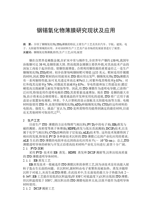 ITO 薄膜研究现状及应用2