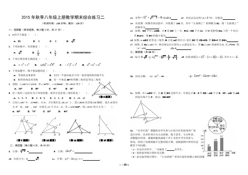 2015年秋季八年级上册数学期末综合练习二