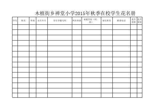 木植街乡中心学校2015年秋季在校学生花名册