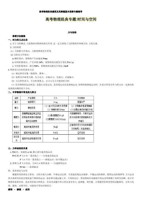 高考物理经典专题：时间与空间