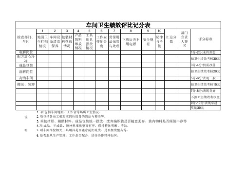 2015卫生绩效考核表