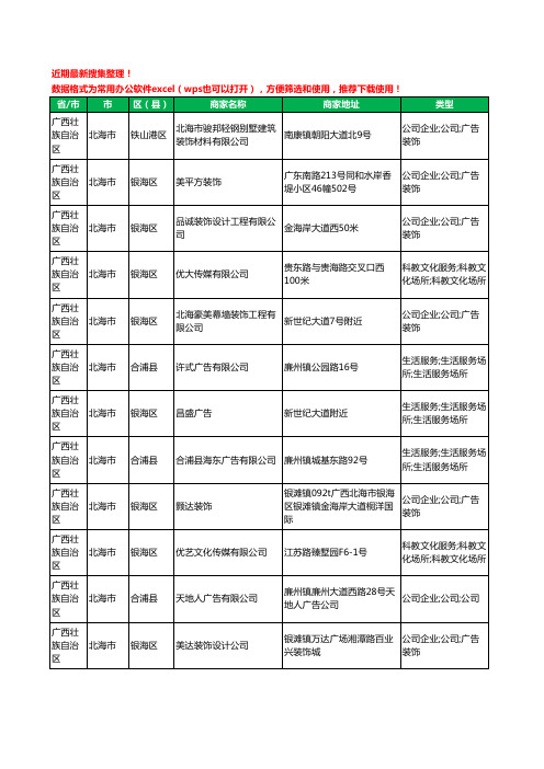 2020新版广西壮族自治区北海市图文设计有限公司工商企业公司商家名录名单黄页联系号码地址大全62家