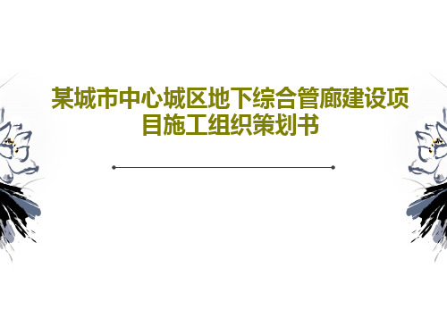某城市中心城区地下综合管廊建设项目施工组织策划书74页PPT