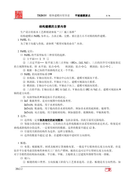 船体结构建模主要内容
