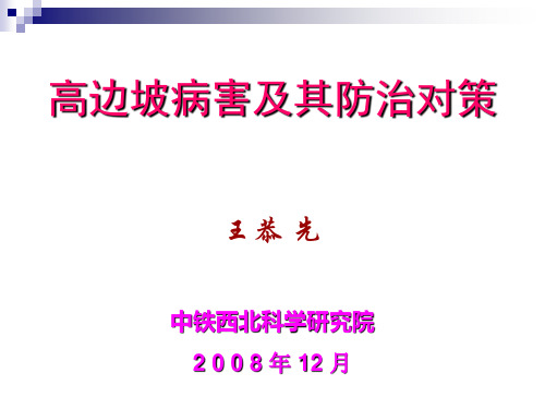 高边坡病害及其防治对策(王恭先)ppt课件