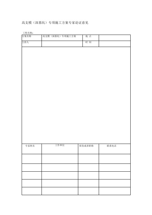 高支模专项施工方案专家论证意见