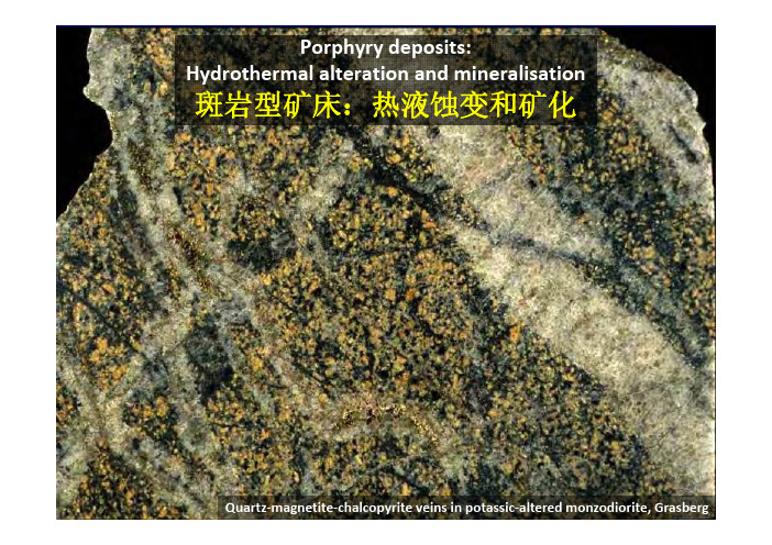斑岩型矿床：热液蚀变和矿化