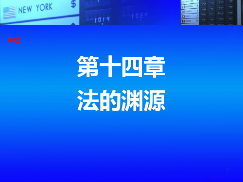 法理学精品课件—法的渊源