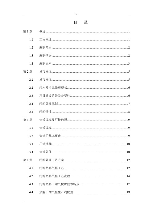 卫辉污泥热解气化项目建议书(修改)