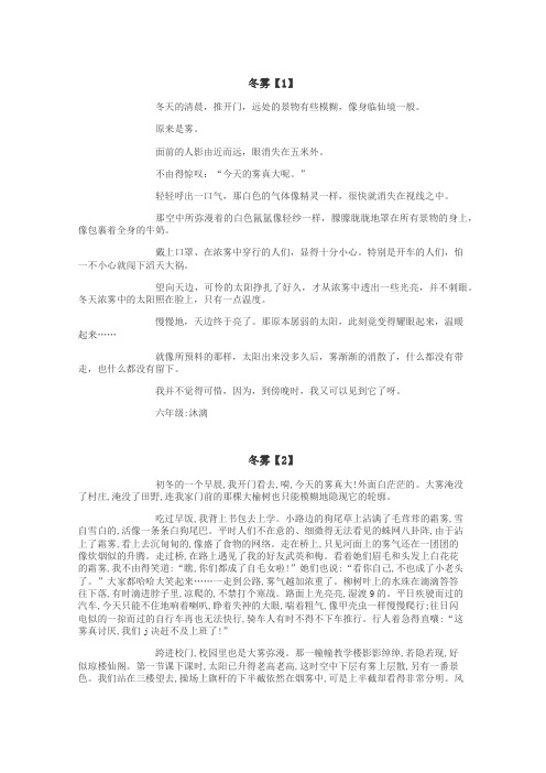 冬雾作文
