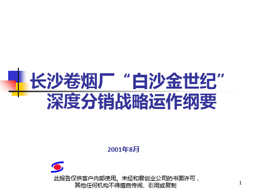 长沙卷烟厂深度分销运作纲要PPT课件