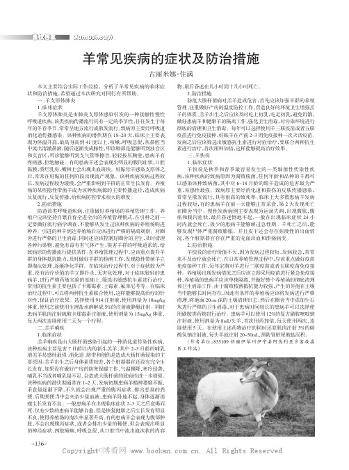 羊常见疾病的症状及防治措施